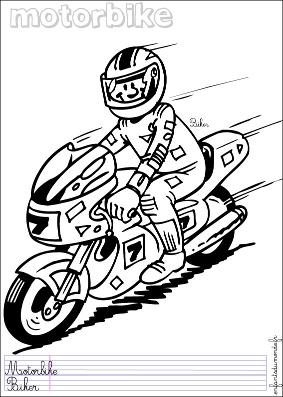 coloriage moto 1